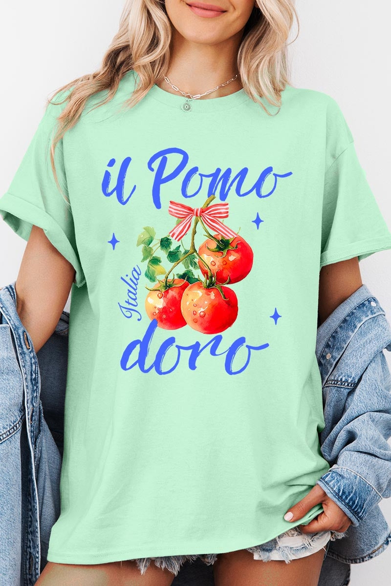 5000P-E3070 Il Pomodoro Tomato Graphic Plus Heavy Cotton Tee $12.75