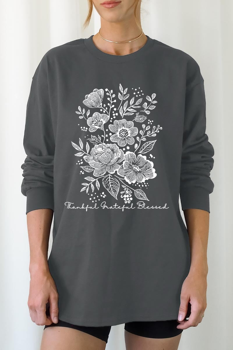 UL240P-E3155 Neutral Thanksgiving Graphic Plus Long Sleeve Tee $17