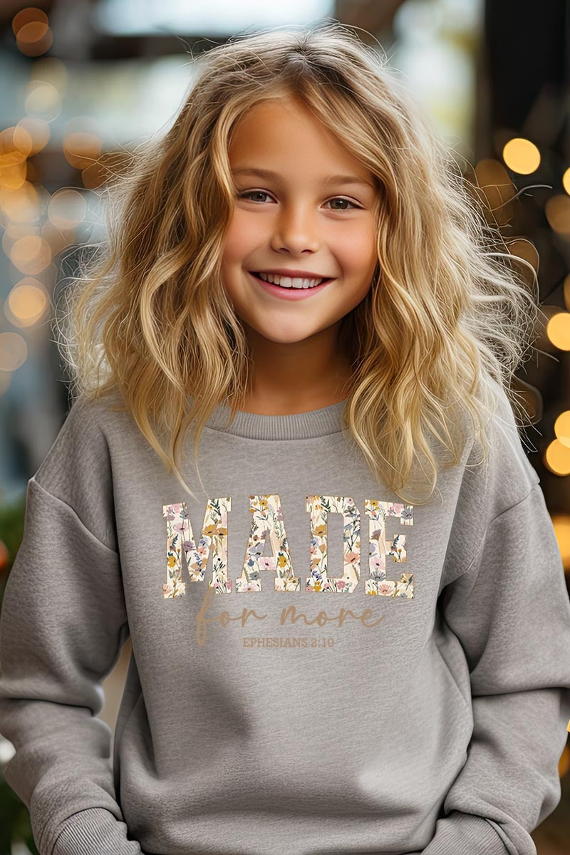UL180B-E3068Z Made for More Faith Kids Graphic Sweatshirt $20
