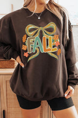 UL180P-E3121 Fall Brushstroke Bow Graphic Plus Sweatshirt $25