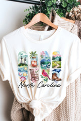 US3001P-E3061NC North Carolina State Brushstroke Graphic Plus Tee $16