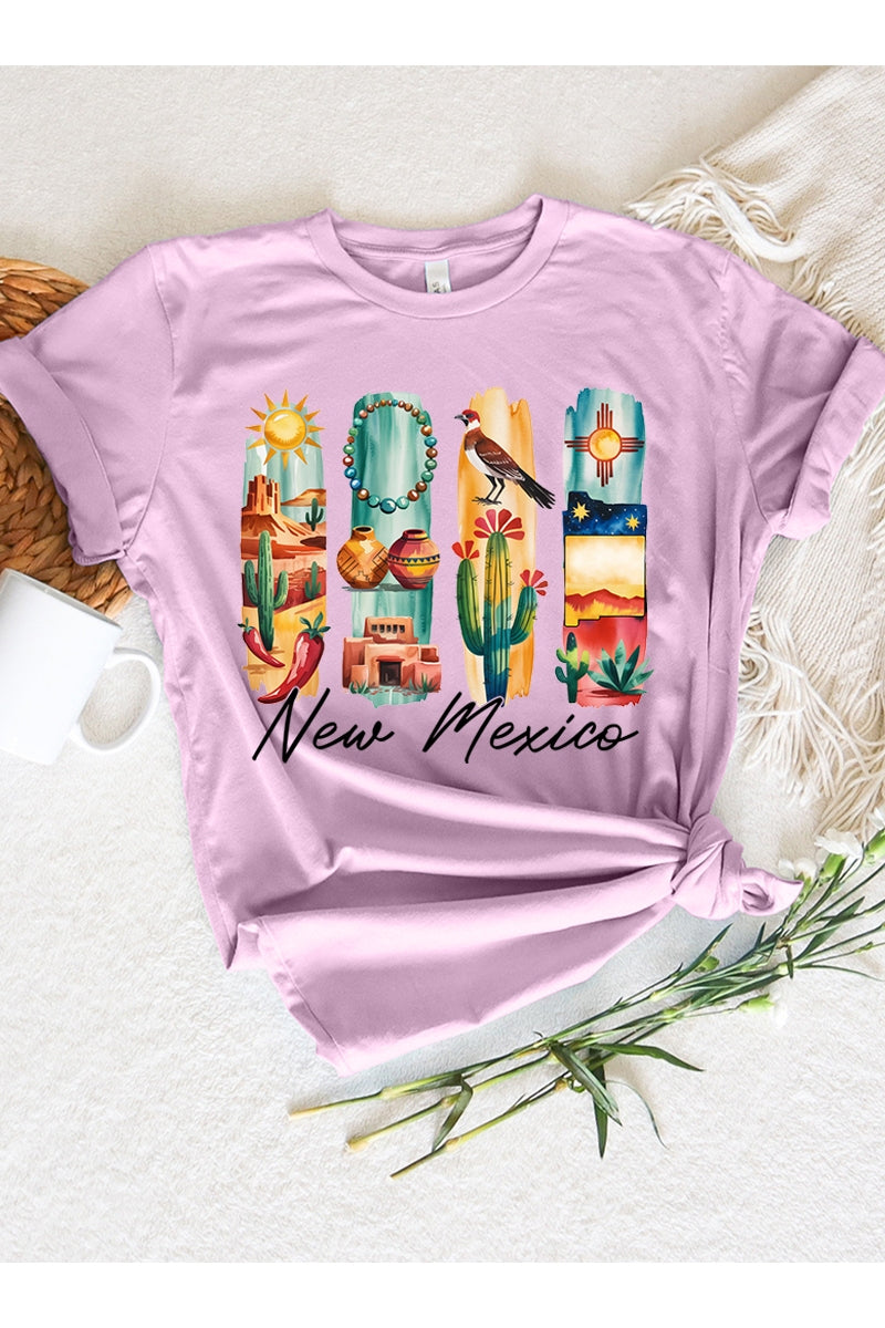 US3001-E3061NM New Mexico State Brushstroke Graphic Tee $12.5