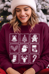 UL180-E3215 Christmas Icons Graphic Sweatshirt $20