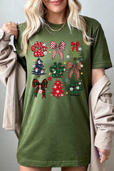 US3001P-E3195 Christmas Bow Paw Graphic Plus Tee $16