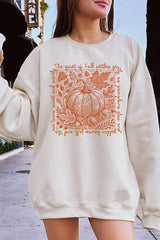 UL180-E3112 Fall Pumpkin Botanical Graphic Sweatshirt $20