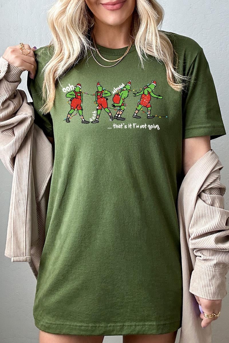 US3001P-E3203 Grinch Dance Funny Christmas Graphic Plus Tee $16