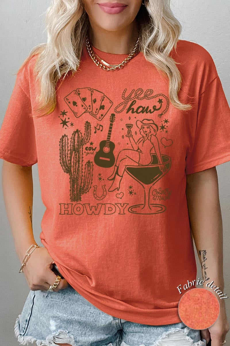5000-E3097 Cowgirl Country Music Graphic Heavy Cotton Tee $9