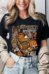 US3001P-E3134 Fall Football Collage Graphic Plus Tee $16