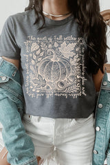 US3001-E3112 Fall Pumpkin Botanical Graphic Tee $12.5
