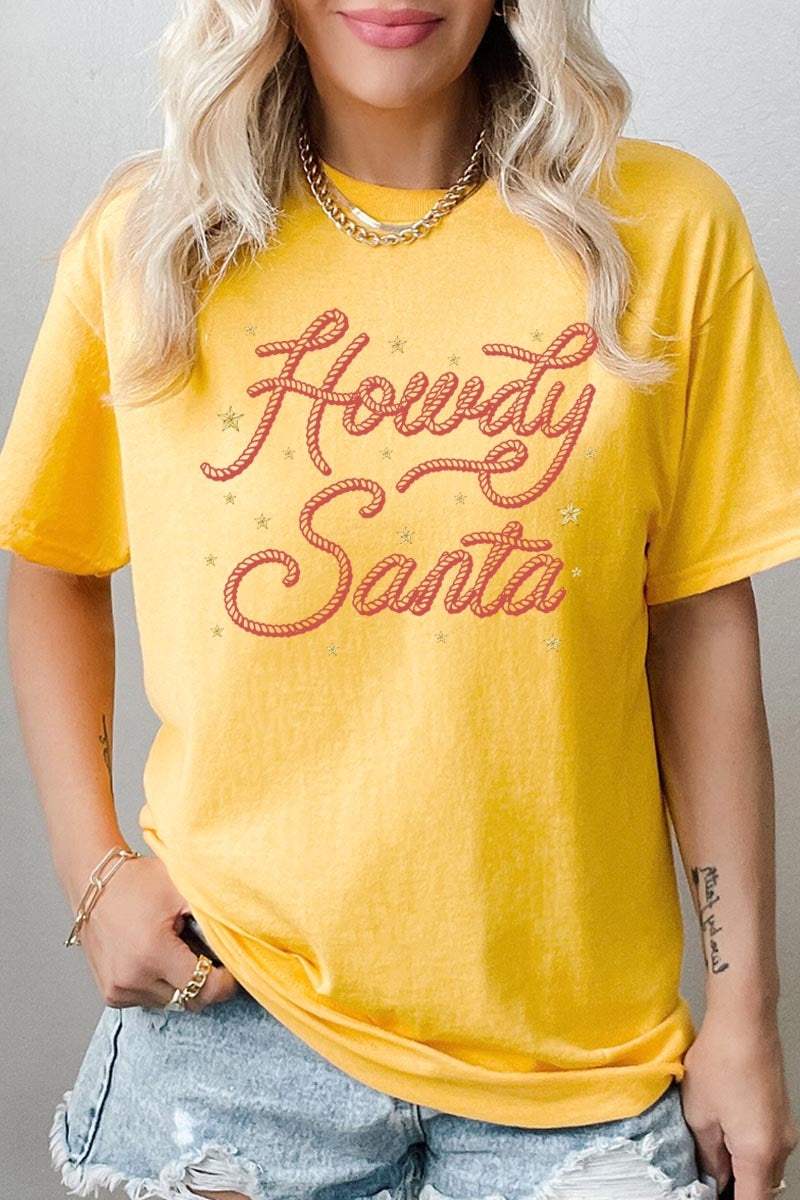 5000P-E3199 Howdy Santa Graphic Plus Heavy Cotton Tee $12.75