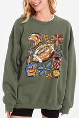 UL180-E3072 Retro Floral Football Graphic Sweatshirt $20