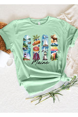 US3001P-E3061ME Maine State Brushstroke Graphic Plus Tee $16