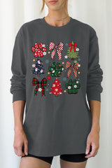 UL240P-E3195 Christmas Bow Paw Graphic Plus Long Sleeve Tee $17