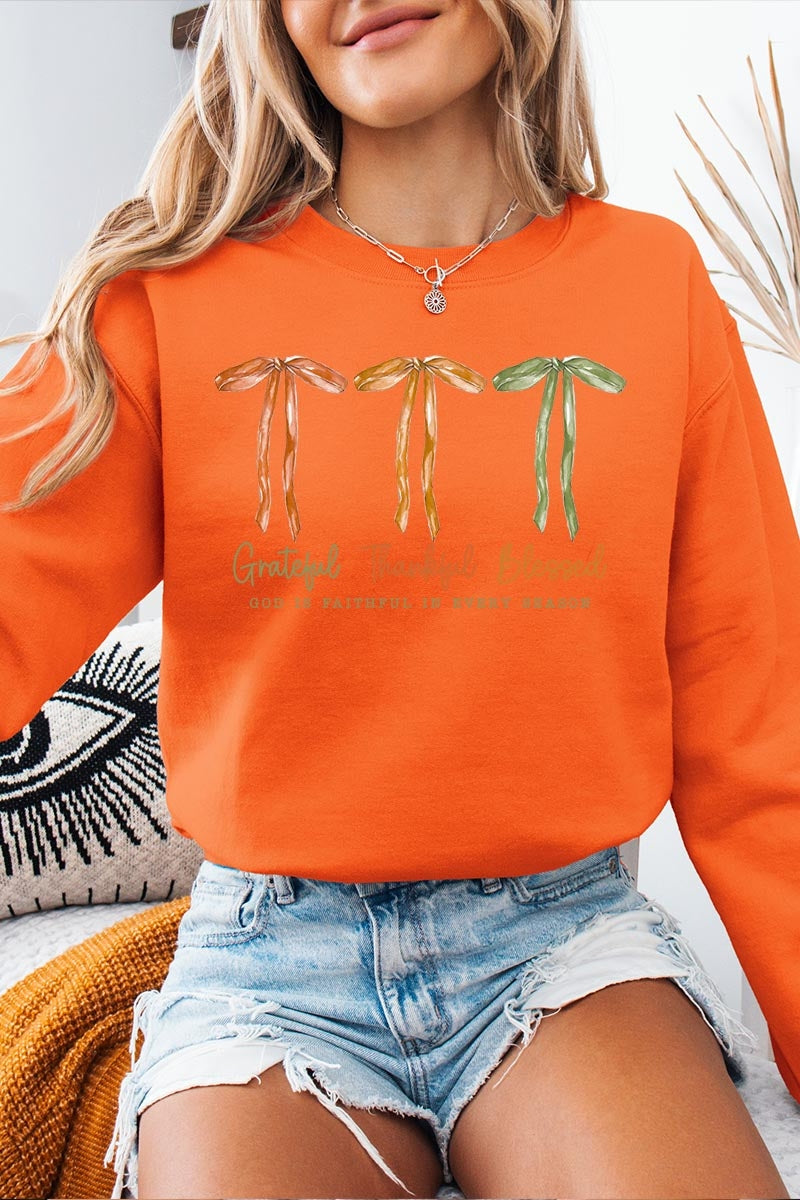 UL180P-E3111 Grateful Thankful Blessed Graphic Plus Sweatshirt $25