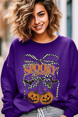 UL180P-E3085 Pumpkin Cherries Graphic Plus Sweatshirt $25