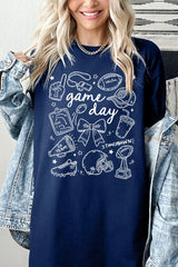 5000-E3081 Football Doodles Graphic Heavy Cotton Tee $9