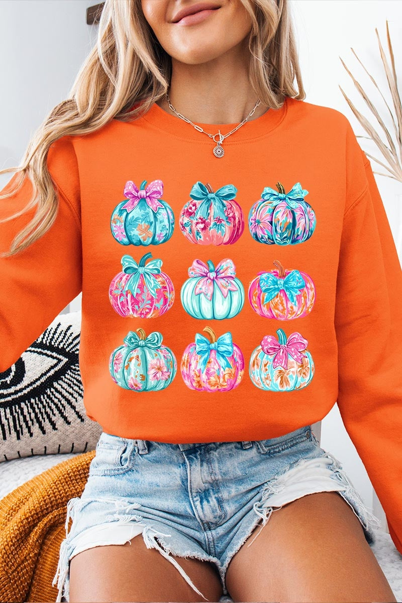 UL180-E3137 Coquette Pumpkin Graphic Sweatshirt $20
