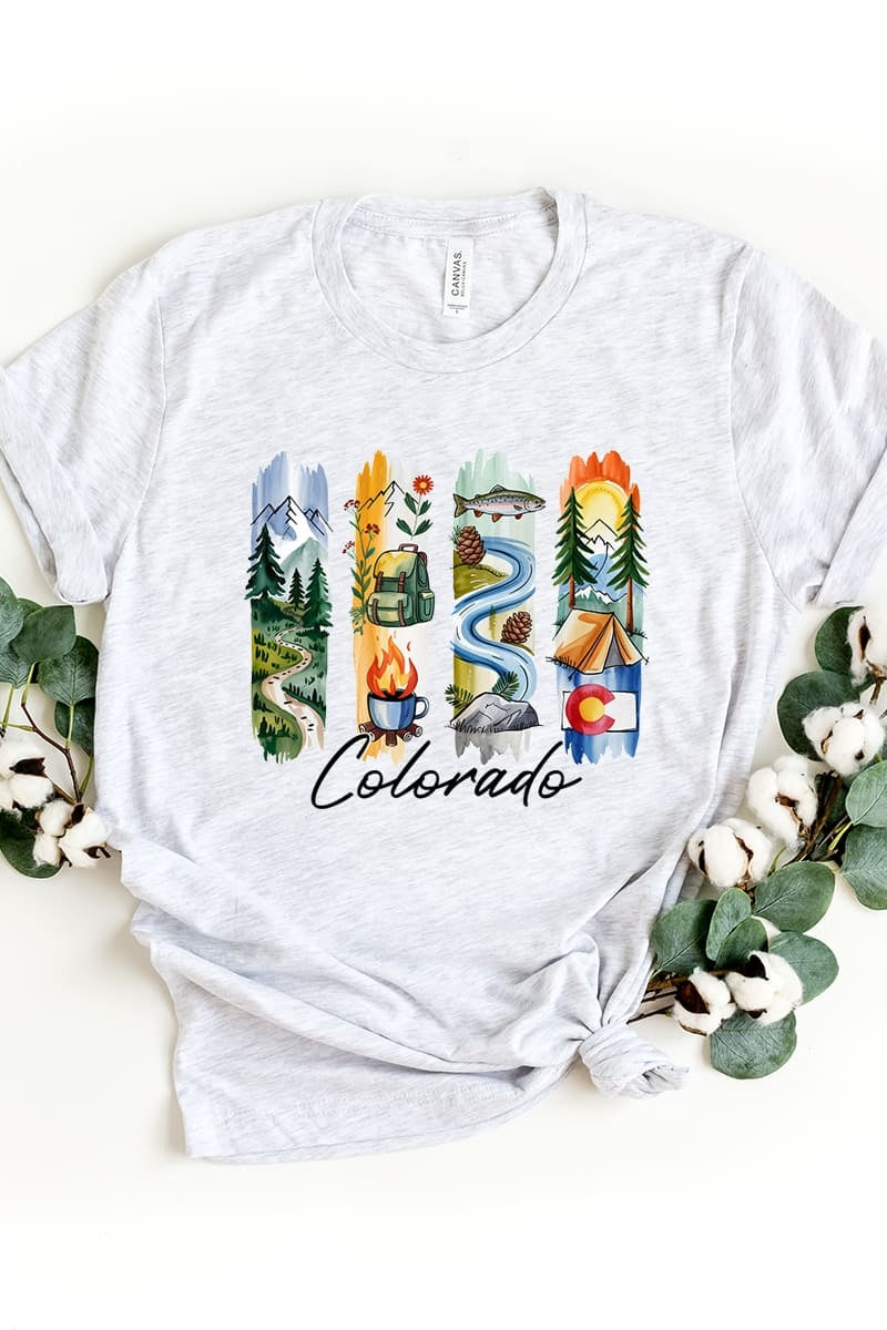 US3001P-E3061CO Colorado State Brushstroke Graphic Plus Tee $16