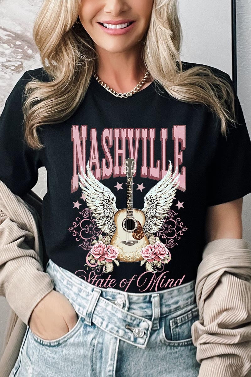 US3001P-E3157 Nashville Rose Graphic Plus Tee $16