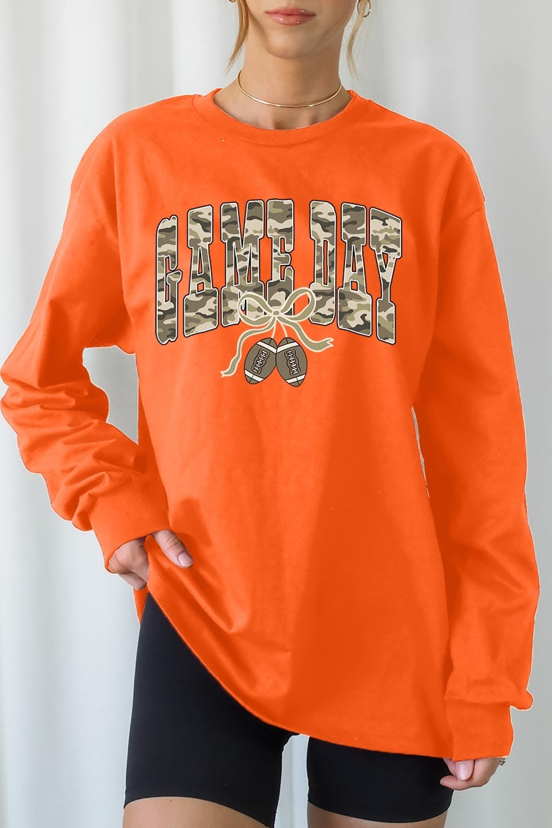 UL240P-E3131 Football Game Day Camo Plus Long Sleeve Tee $17