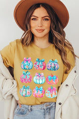 US3001P-E3137 Coquette Pumpkin Graphic Plus Tee $16