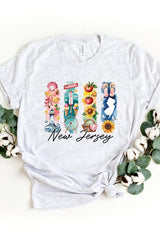 US3001-E3061NJ New Jersey State Brushstroke Graphic Tee $12.5