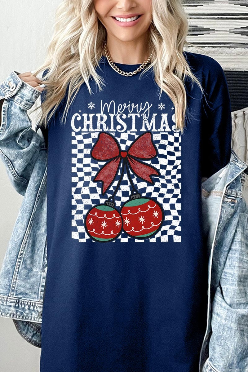 5000-E3196 Cherry Ornament Christmas Graphic Heavy Cotton Tee $9
