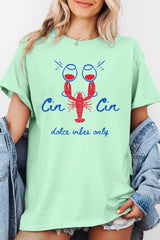 5000-E3069 Cin Cin Lobster Graphic Heavy Cotton Tee $9