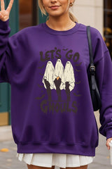 UL180P-E3160 Letu2019s Go Ghouls Ghost Graphic Plus Sweatshirt $25