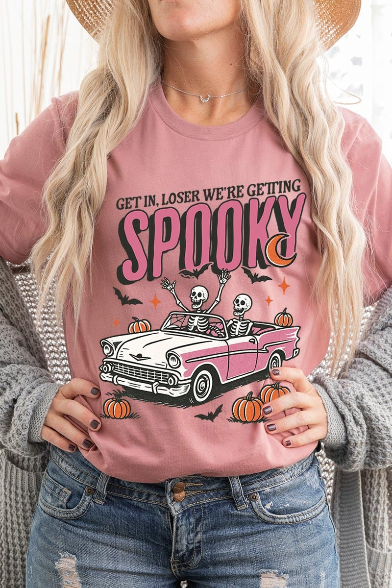 US3001P-E3142 Spooky Skeleton Graphic Plus Tee $16