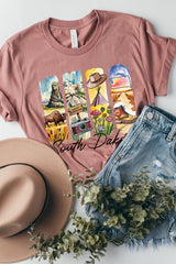 US3001-E3061SD South Dakota State Brushstroke Graphic Tee $12.5