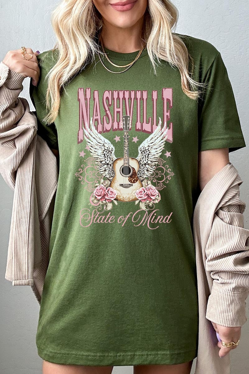 US3001P-E3157 Nashville Rose Graphic Plus Tee $16