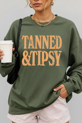 UL180-E3464 Tanned & Tipsy Dot Graphic Sweatshirt $20