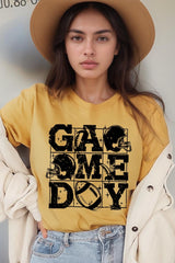US3001-E3073 Distressed Game Day Graphic Tee $12.5