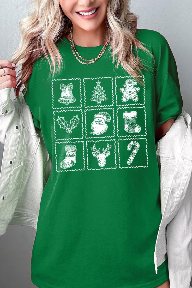 5000-E3215 Christmas Icons Graphic Heavy Cotton Tee $9