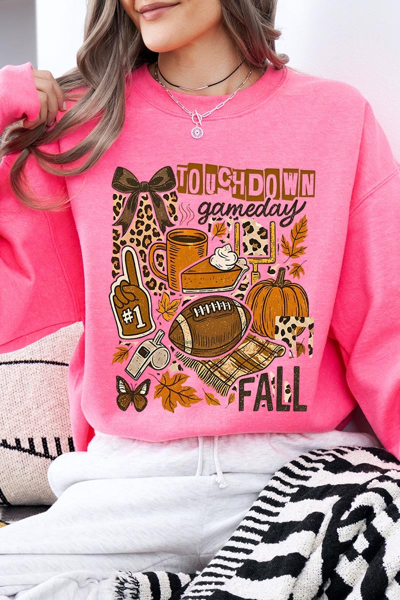 UL180-E3134 Fall Football Collage Graphic Sweatshirt $20