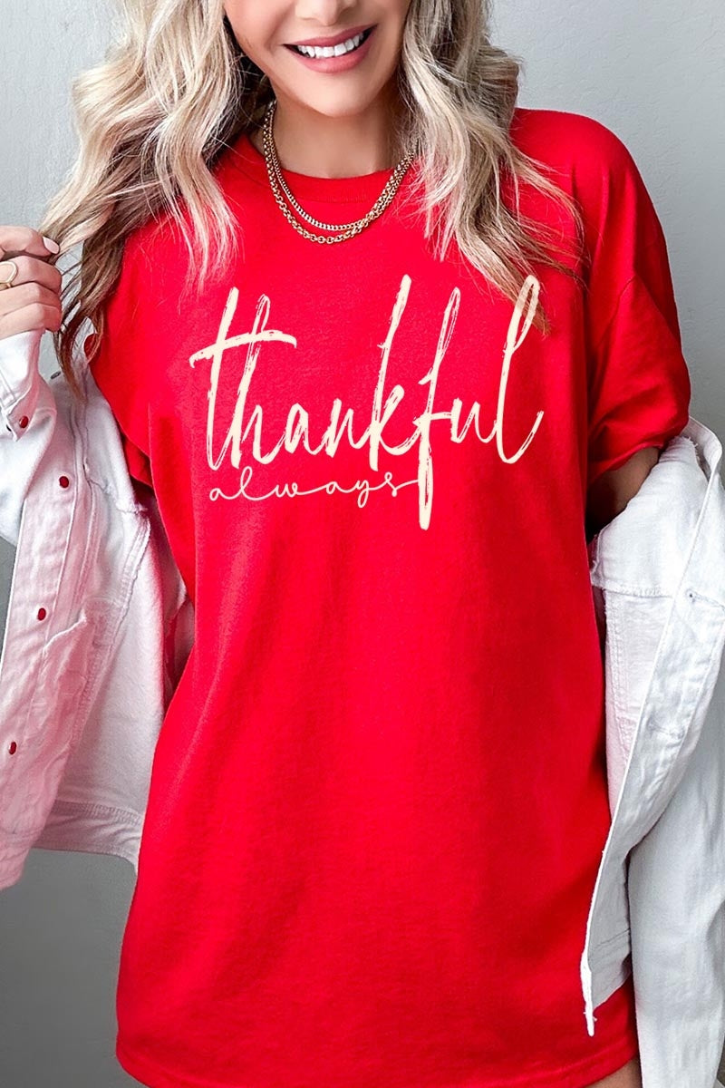 5000P-E3170 Thankful Graphic Plus Heavy Cotton Tee $12.75