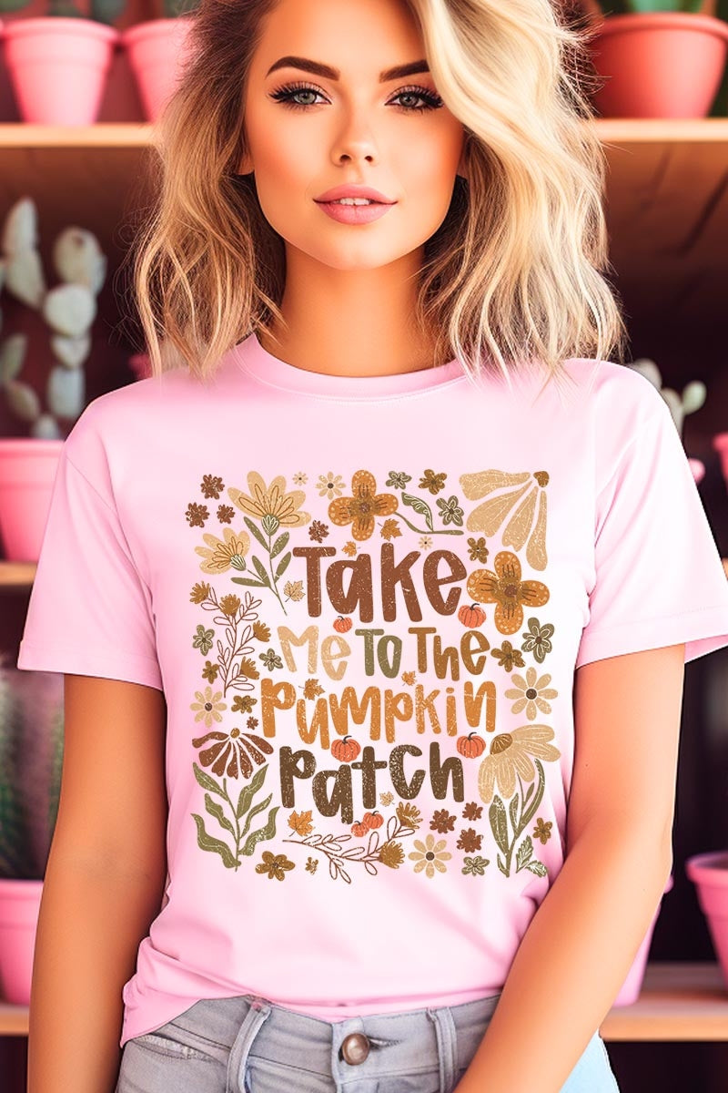 US3001P-E3136 Take Me To The Pumpkin Patch Graphic Plus Tee $16