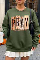 UL180P-E3166 Pray Fall Christian Graphic Plus Sweatshirt $25