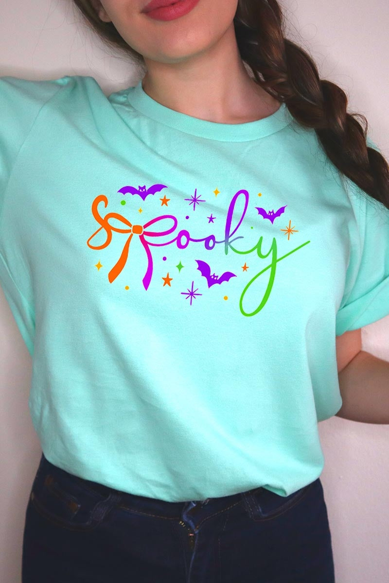 US3001-E3109 Spooky Halloween Graphic Tee $12.5