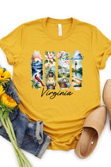 US3001P-E3061VA Virginia State Brushstroke Graphic Plus Tee $16