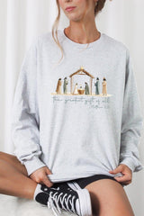 UL240-E3183 Nativity Gift Graphic Long Sleeve Tee $13.75
