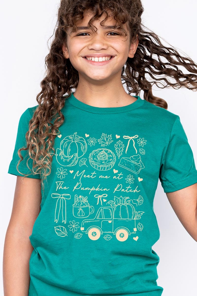 US3001Y-E3163Z Pumpkin Patch Doodle Kids Graphic Tee $11
