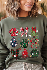 UL180P-E3195 Christmas Bow Paw Graphic Plus Sweatshirt $25