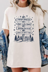 5000P-E3189 Ski Lodge Signs Graphic Plus Heavy Cotton Tee $12.75