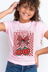 US3001Y-E3196Z Cherry Ornament Christmas Kids Graphic Tee $11