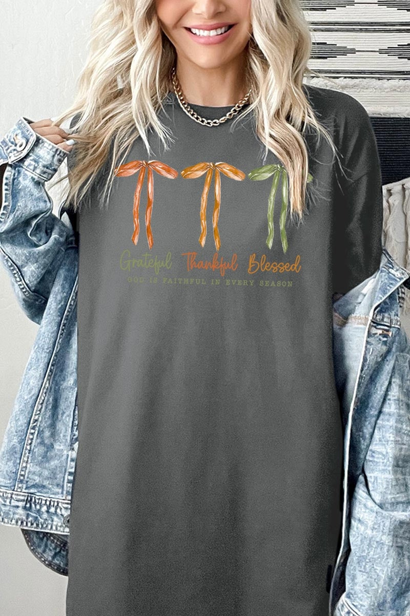 5000P-E3111 Grateful Thankful Blessed Plus Heavy Cotton Tee $12.75