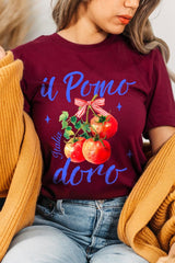 US3001P-E3070 Il Pomodoro Tomato Art Graphic Plus Tee $16