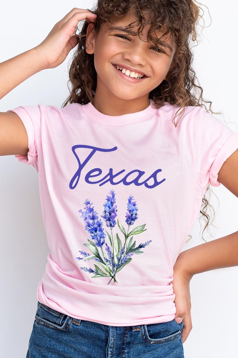 US3001Y-E3060Z Texas Bluebonnet Kids Graphic Tee $11