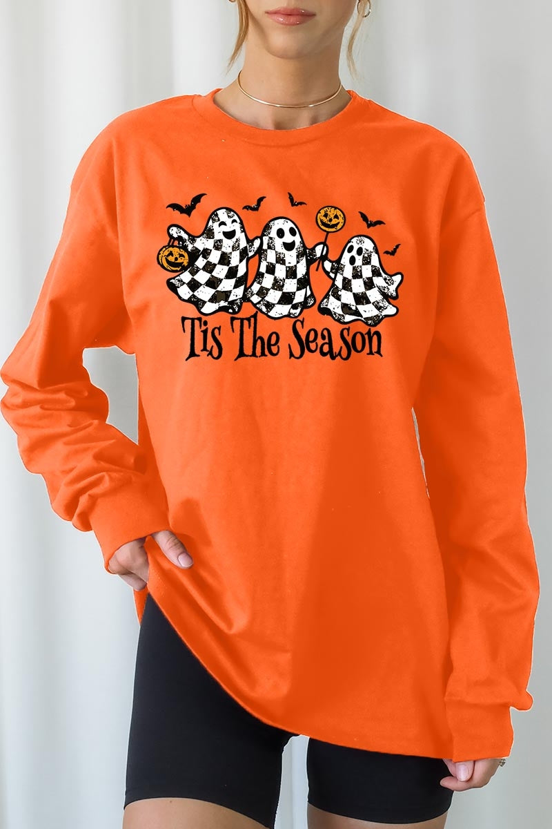 UL240-E3124 Retro Ghosts Graphic Long Sleeve Tee $13.75